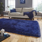 Montana Dark Navy Luxury Shaggy Rug - Pendle Village Furniture